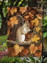 Autumn Grey Squirrel By Daphne Baxter Garden Flag 2-Sided 2-Ply