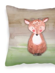 Baby Deer Watercolor Fabric Decorative Pillow