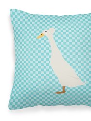 Bali Duck Blue Check Fabric Decorative Pillow