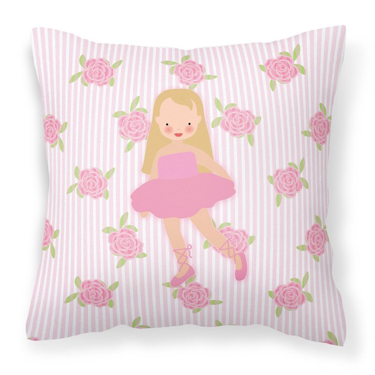 Ballerina Long Haired Blonde Fabric Decorative Pillow