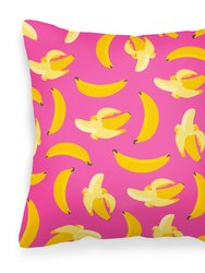 Bananas on Pink Fabric Decorative Pillow