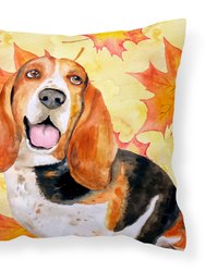 Basset Hound Fall Fabric Decorative Pillow