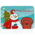BB1834LCB Snowman With Longhair Red Dachshund Glass Cutting Board - Large