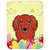 BB1896LCB Longhair Red Dachshund Easter Egg Hunt Glass Cutting Board - Large