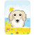 BB2080LCB Longhair Creme Dachshund Summer Beach Glass Cutting Board - Large