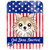 BB2181LCB God Bless American Flag With Chihuahua Glass Cutting Board - Large