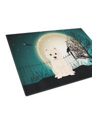 BB2232LCB Halloween Scary Westie Glass Cutting Board - Large