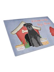 BB2786LCB Dog House Collection Standard Schnauzer Black Glass Cutting Board - Large