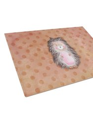 BB7378LCB Polkadot Hedgehog Watercolor Glass Cutting Board - Large