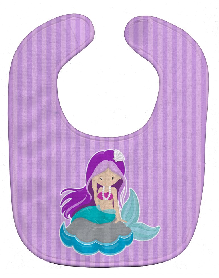 Beach Mermaid Purple Hair #3 Baby Bib