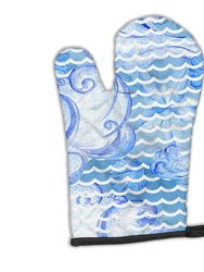 Beach Watercolor Abstract Waves Oven Mitt
