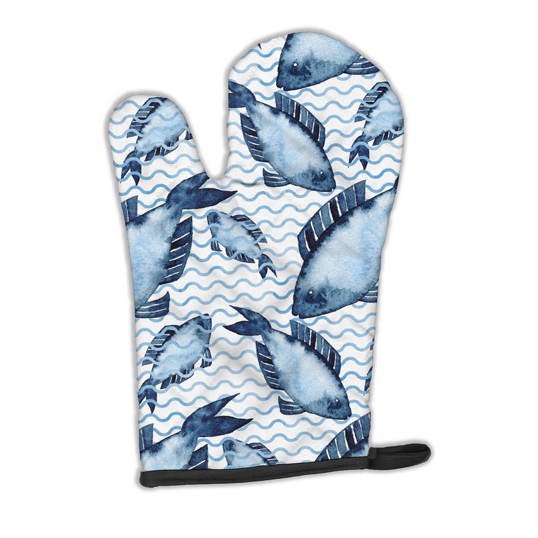 Beach Watercolor Fishes Oven Mitt