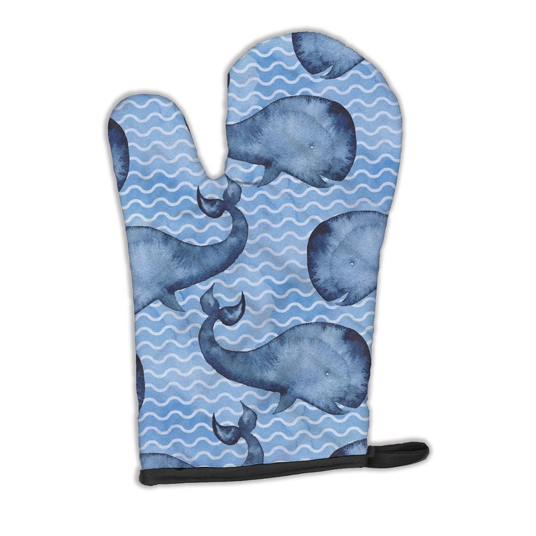 Beach Watercolor Whales Oven Mitt