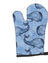 Beach Watercolor Whales Oven Mitt