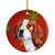Beagle Red and Green Snowflakes Holiday Christmas Ceramic Ornament