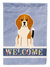 Beagle Tricolor Welcome Garden Flag 2-Sided 2-Ply