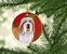 Bearded Collie Red and Green Snowflakes Holiday Christmas Ceramic Ornament