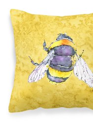 Bee on Yellow Fabric Decorative Pillow