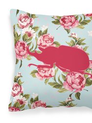 Beetle Shabby Chic Blue Roses BB1064 Fabric Decorative Pillow