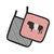 Belted Galloway Cow Pink Check Pair of Pot Holders