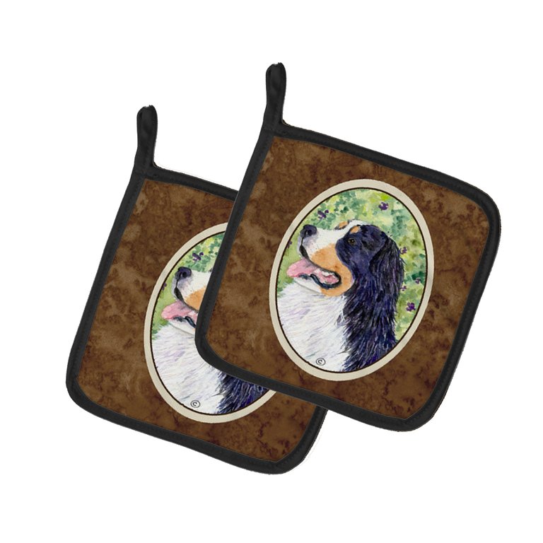 Bernese Mountain Dog Pair of Pot Holders