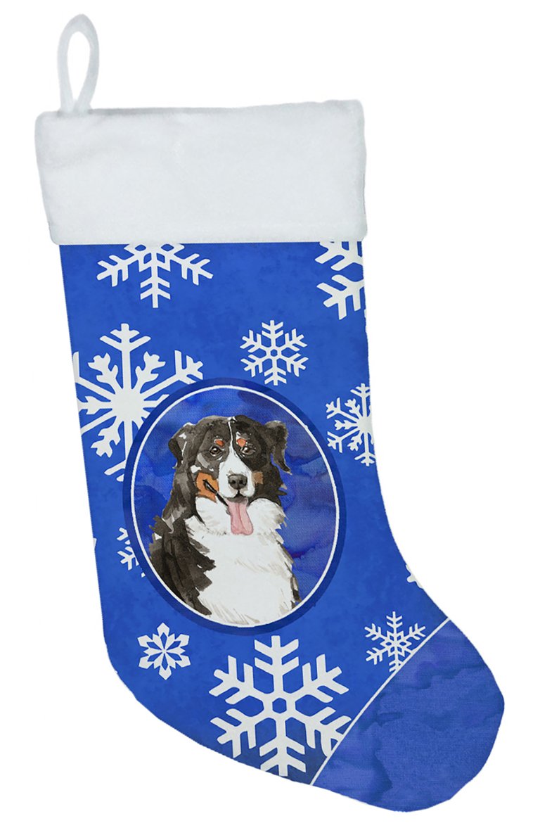 Bernese Mountain Dog Winter Snowflakes Christmas Stocking