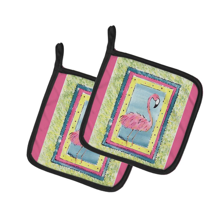 Bird - Flamingo Pair of Pot Holders