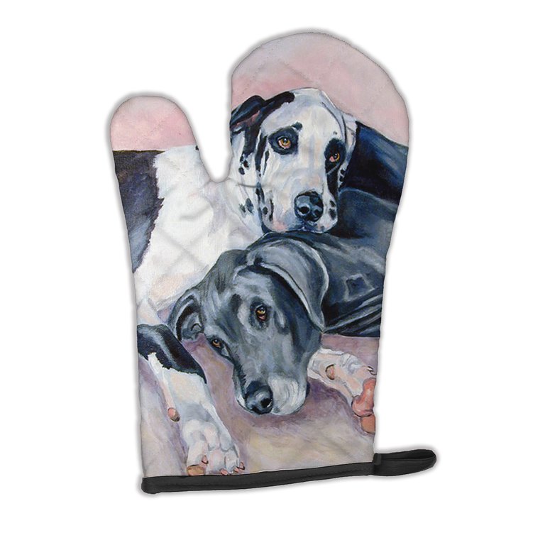 Black and Harlequin Great Dane  Oven Mitt