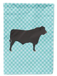 Black Angus Cow Blue Check Garden Flag 2-Sided 2-Ply