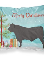 Black Angus Cow Christmas Fabric Standard Pillowcase