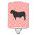 Black Angus Cow Pink Check Ceramic Night Light