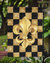 Black Gold Checkered Flag Fleur De Lis Garden Flag 2-Sided 2-Ply