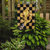 Black Gold Checkered Flag Fleur De Lis Garden Flag 2-Sided 2-Ply