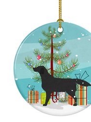 Black Labrador Retriever Merry Christmas Tree Ceramic Ornament