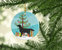 Black Labrador Retriever Merry Christmas Tree Ceramic Ornament