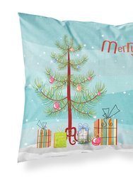 Black Labrador Retriever Merry Christmas Tree Fabric Standard Pillowcase