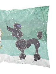 Black Poodle Snowman Christmas Fabric Standard Pillowcase