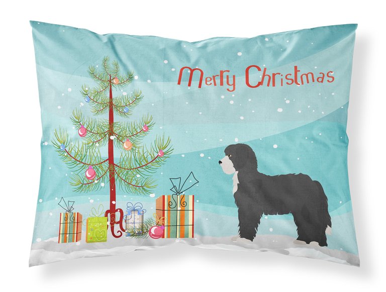 Black Sheepadoodle Christmas Tree Fabric Standard Pillowcase