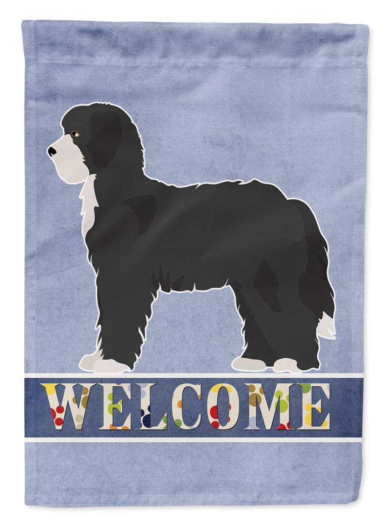 Black Sheepadoodle Welcome Garden Flag 2-Sided 2-Ply