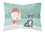 Black Staffie Snowman Christmas Fabric Standard Pillowcase