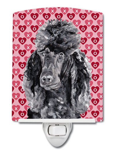 Caroline's Treasures Black Standard Poodle Hearts and Love Ceramic Night Light product