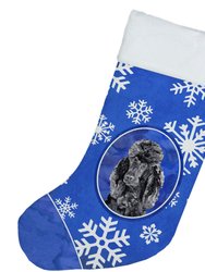 Black Standard Poodle Winter Snowflakes Christmas Stocking