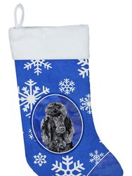 Black Standard Poodle Winter Snowflakes Christmas Stocking