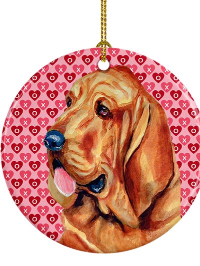 Caroline's Treasures Bloodhound Hearts Love and Valentine's Day Portrait Ceramic Ornament product