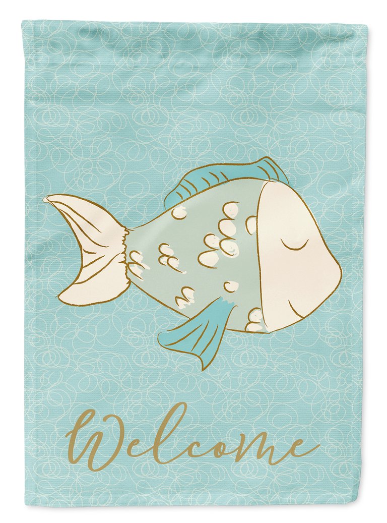 Blue Fish Garden Flag 2-Sided 2-Ply