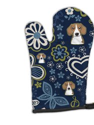 Blue Flowers Beagle Oven Mitt