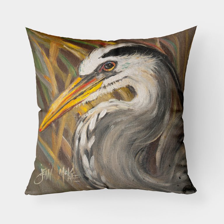 Blue Heron Fabric Decorative Pillow