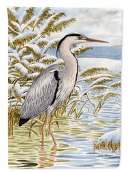 Blue Heron In The Water Garden Flag 2-Sided 2-Ply