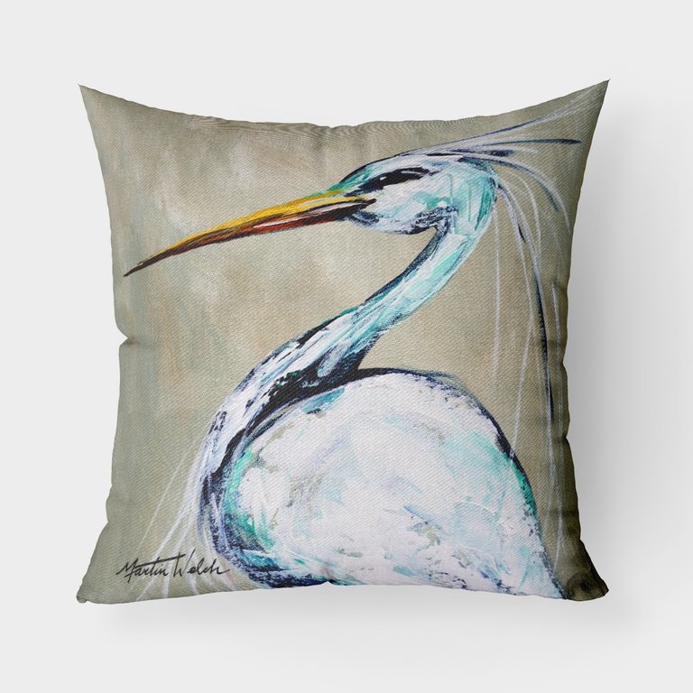 Blue Heron Smitty's Brother Fabric Decorative Pillow