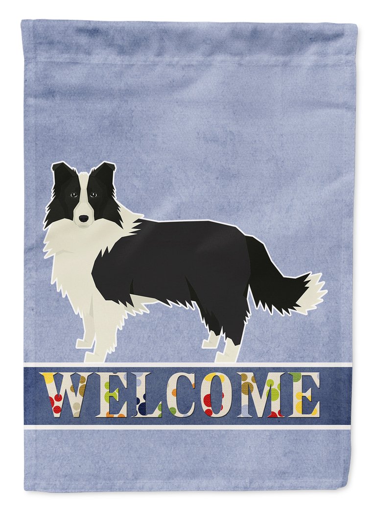 Border Collie Welcome Garden Flag 2-Sided 2-Ply